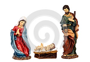 Scene of the nativity: Mary, Joseph and the Baby Jesus