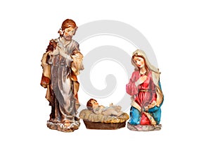 Scene of the nativity: Mary, Joseph and the Baby Jesus