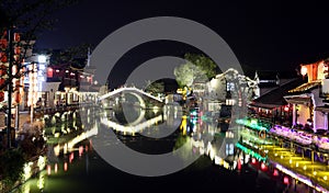 The scene of the night in Xitang ancient town, Zhejiang Province, China