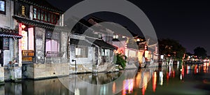 The scene of the night in Xitang ancient town, Zhejiang Province, China