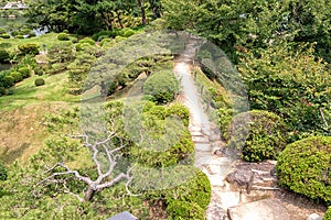 Scene at the Old Shukkeien Garden in Hiroshima, Japan