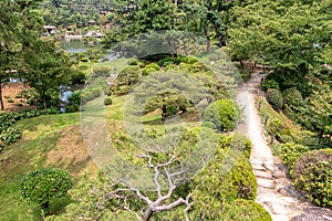 Scene at the Old Shukkeien Garden in Hiroshima, Japan