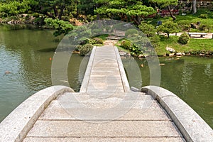 Scene at the Old Shukkeien Garden in Hiroshima, Japan