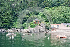 Scene of peaceful seaside village near Okpo