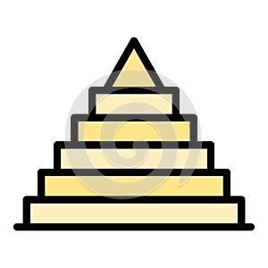Scene pyramid icon vector flat