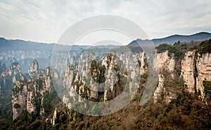 Scene of rock mountain in Zhangjiajie National Forest Park,Hunan