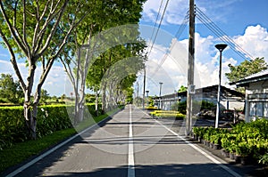 Scene of running track at Nong Chok public park in the midday