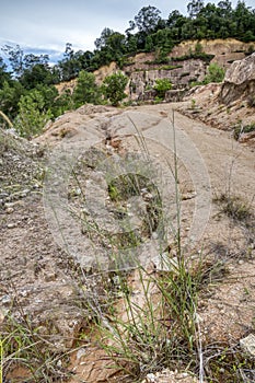 scene of the soil erosion landscape.