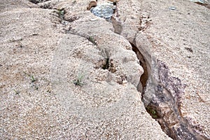 scene of the soil erosion landscape.