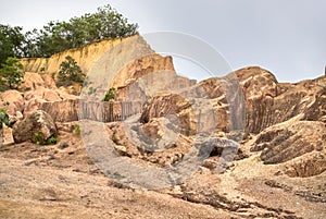 scene of the soil erosion landscape.