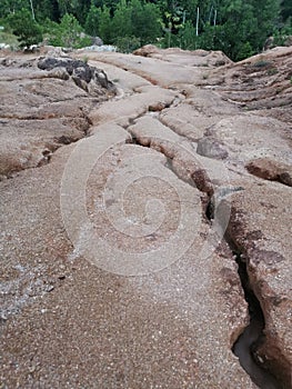 scene of the soil erosion landscape.