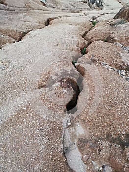 scene of the soil erosion landscape.