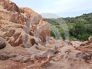 scene of the soil erosion landscape.