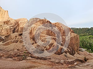 scene of the soil erosion landscape.