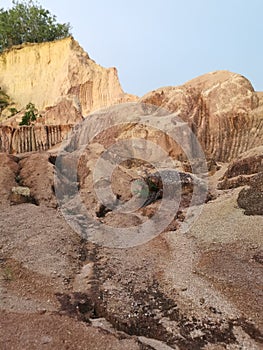 scene of the soil erosion landscape.