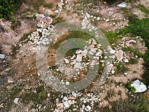 scene of the soil erosion landscape.