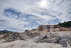 scene of the soil erosion landscape.