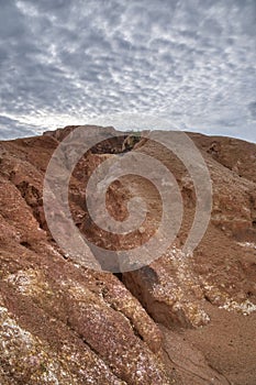 scene of the soil erosion landscape.