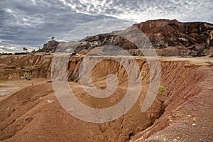 scene of the soil erosion landscape.