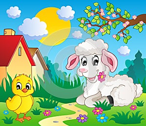 Scene with spring season theme 4