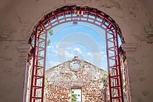 Scene of St Paul`s Church in Malacca.