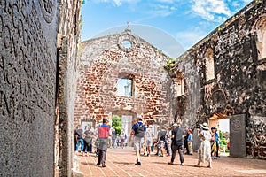 Scene of St Paul`s Church in Malacca.