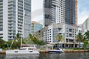 Scene on the Tarpon River Las Olas Fort Lauderdale Florida photo