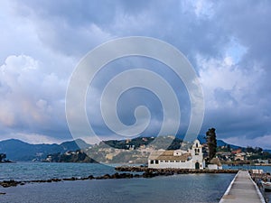 Scene of Vlacherna monastery, Kanoni, Corfu