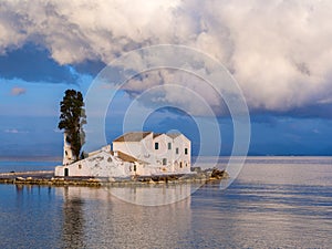 Scene of Vlacherna monastery, Kanoni, Corfu