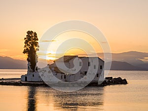 Scene of Vlacherna monastery, Kanoni, Corfu