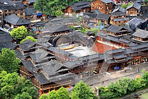 The scene of Xijiang Miao minority village