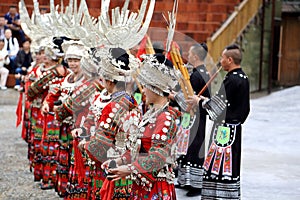 The scene of Xijiang Miao minority village