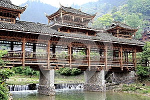 The scene of Xijiang Miao minority village