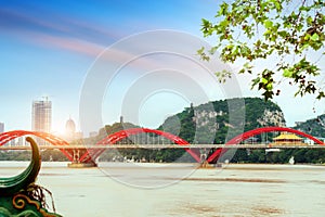 Scenery on both sides of the Liujiang River in Liuzhou, Guangxi, China