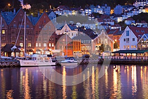 Scenery of Bryggen in Bergen, Norway