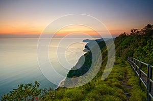 Scenery of Bukit Keluang in Terengganu, Malaysia during sunrise.