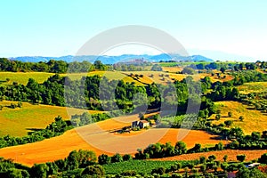 Scenery in Campofilone with gentle rolling hills