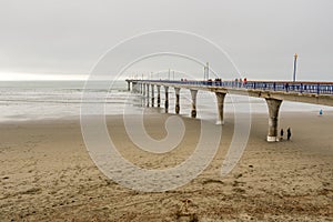 Scenery of the Christchurch Pier at New Brighton Beach, New Zealand