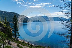 Scenery of Cleetwood Cove at Crater Lake National Park, US