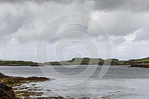 Scenery of the coastside on the north shore of the Isle of Skye