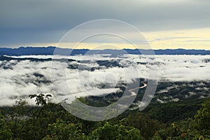 Scenery of Doi Samer Dao Mountain in Si Nan National Park. Landmark of Nan