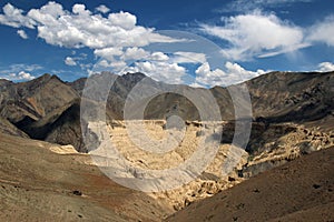 scenery of dry mountain in indian himalayas