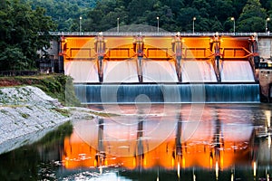 Scenery evening Kiew Lom Dam, Lampang, Thailand