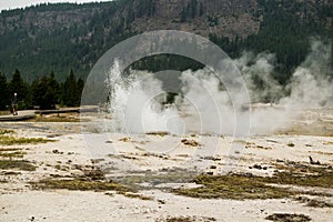 Scenery from the hot springs thermal area of Yellowstone National Park