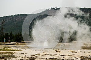 Scenery from the hot springs thermal area of Yellowstone National Park