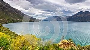 scenery at Lake Te Anau, New Zealand photo