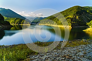 scenery with Lake Voina, Romania on a summer day