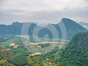 Scenery landscape view from Pha Ngeun in vangvieng City Laos