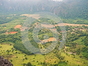 Scenery landscape view from Pha Ngeun in vangvieng City Laos