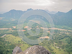 Scenery landscape view from Pha Ngeun in vangvieng City Laos.